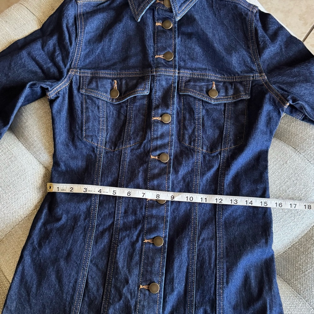 LOFT Dark Blue Long Sleeve Denim Dress - Picture 7 of 10